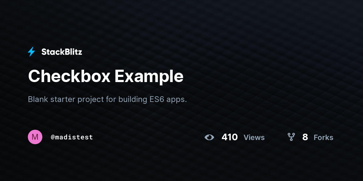 Checkbox Example - StackBlitz