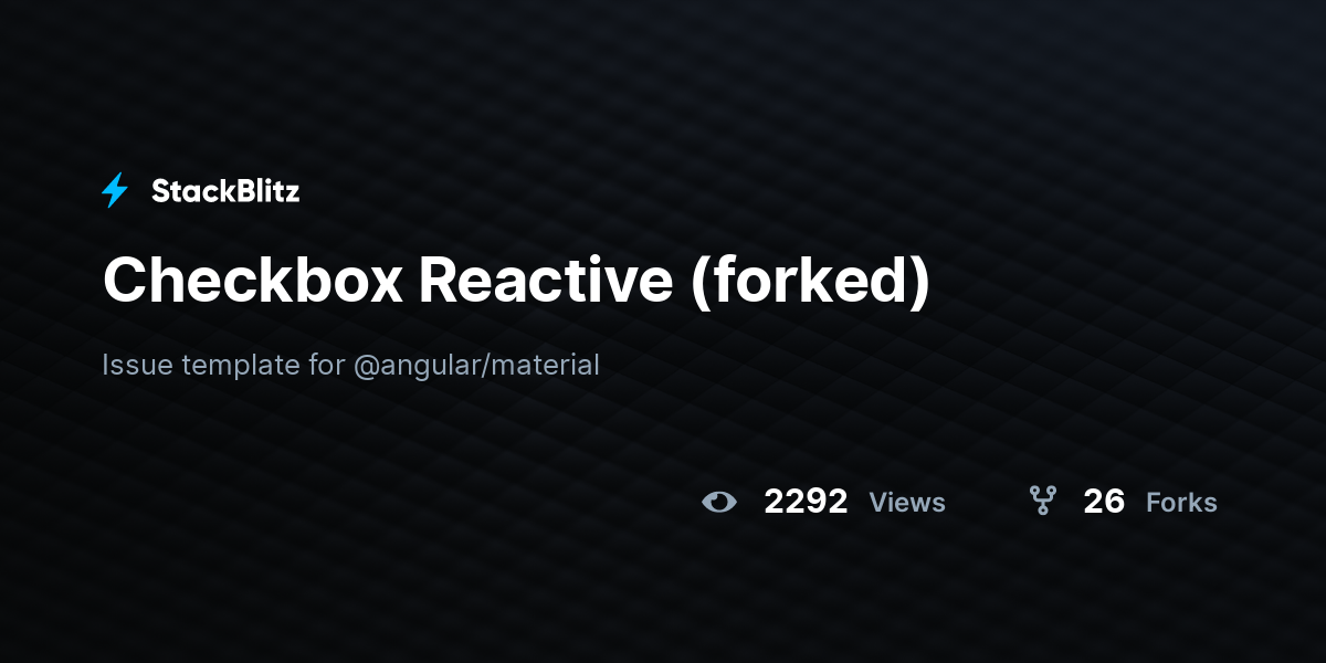 Checkbox Reactive (forked) - StackBlitz