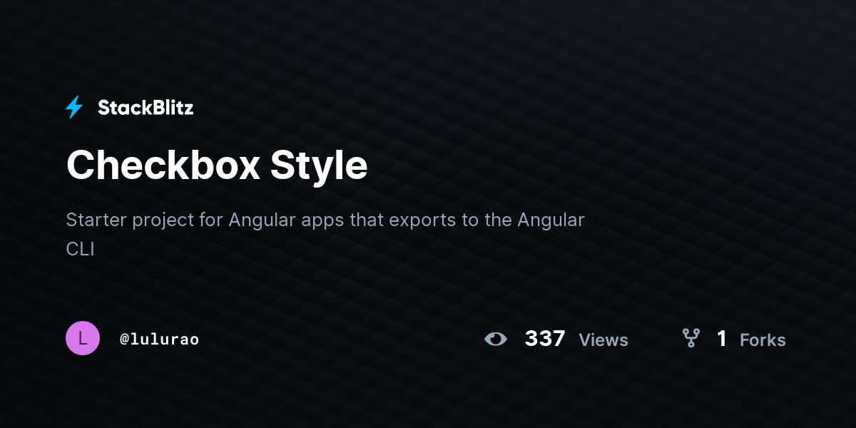 Checkbox Style - StackBlitz