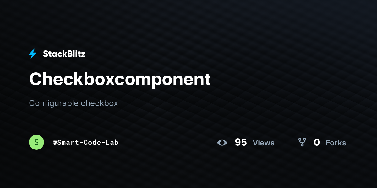 Checkboxcomponent - StackBlitz