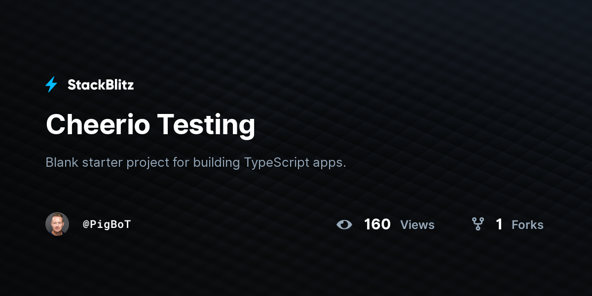 Cheerio Testing - StackBlitz