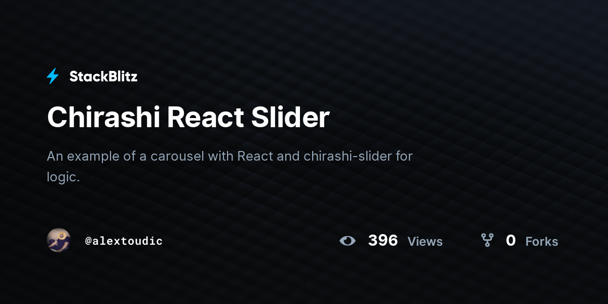 Chirashi React Slider - StackBlitz