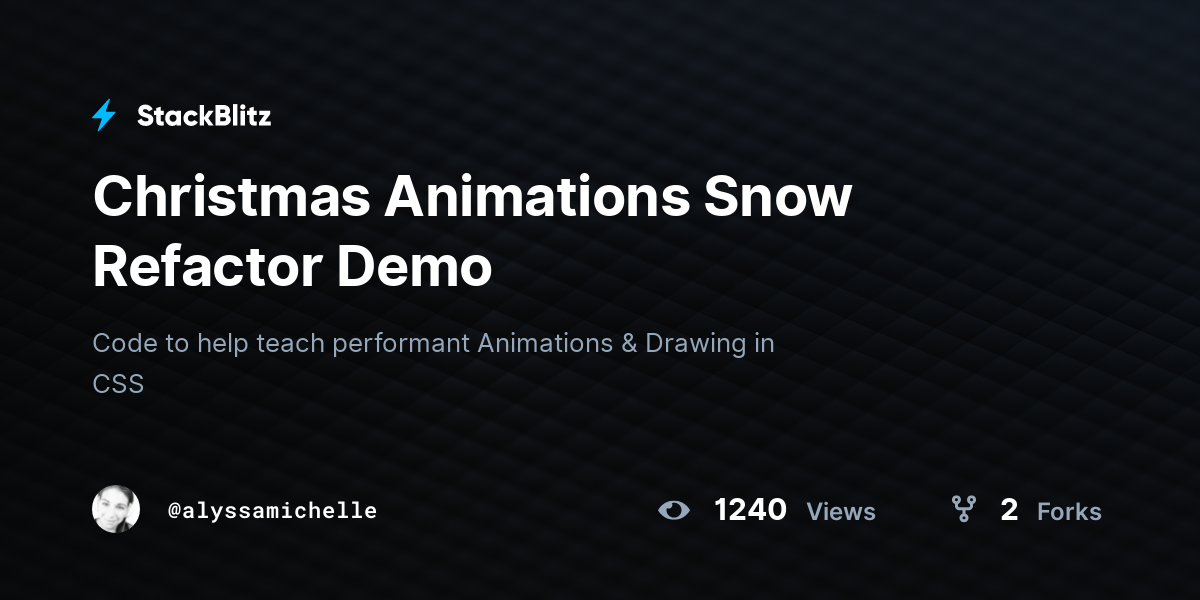 Christmas Animations Snow Refactor Demo - StackBlitz