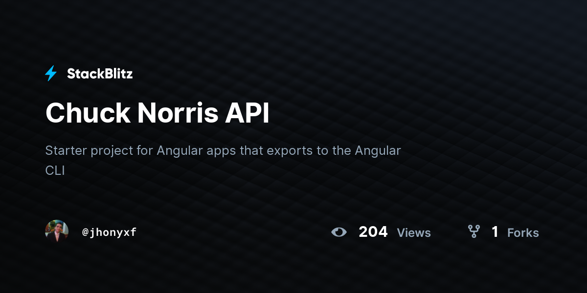 Chuck Norris API - StackBlitz
