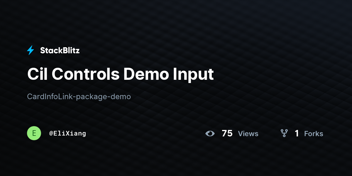 Cil Controls Demo Input - StackBlitz