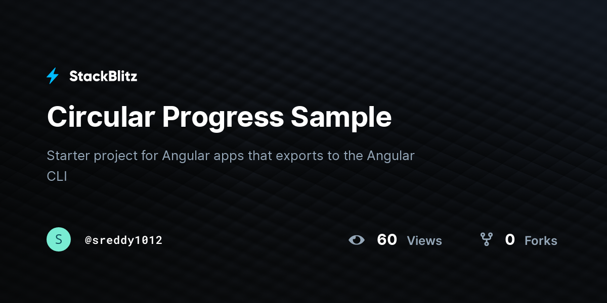 Circular Progress Sample - StackBlitz