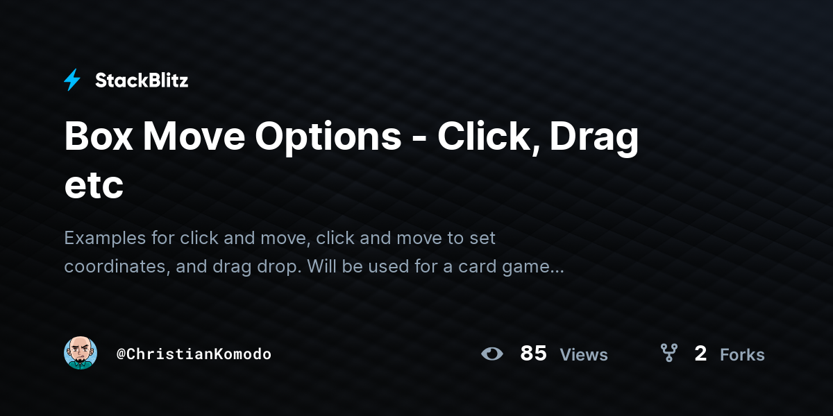 Box Move Options - Click, Drag etc - StackBlitz