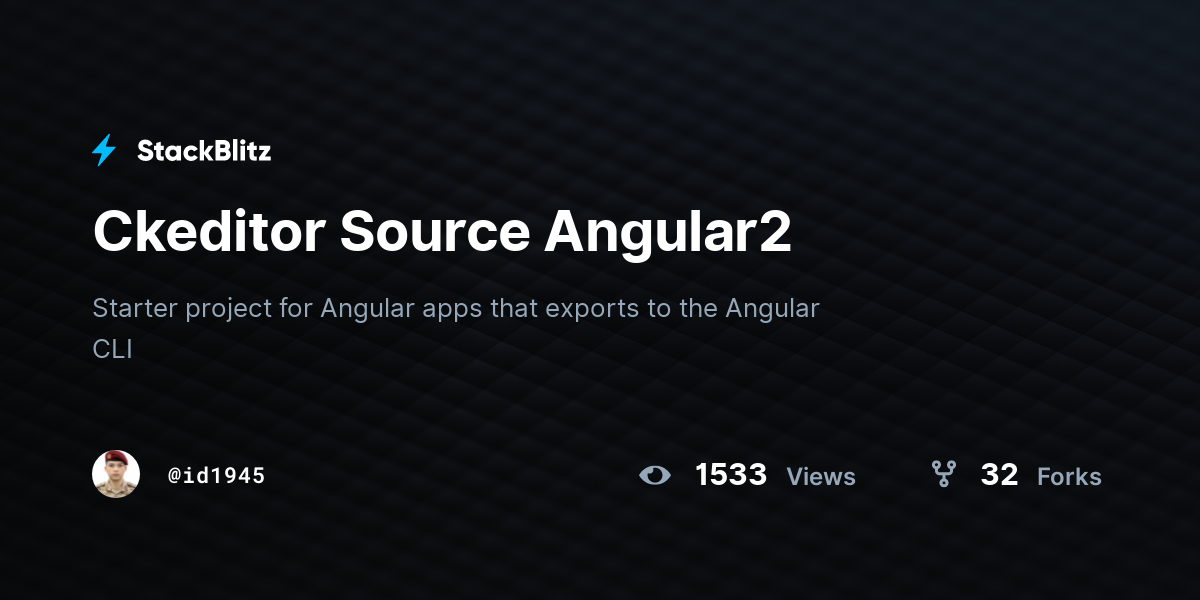 Ckeditor Source Angular2 - StackBlitz