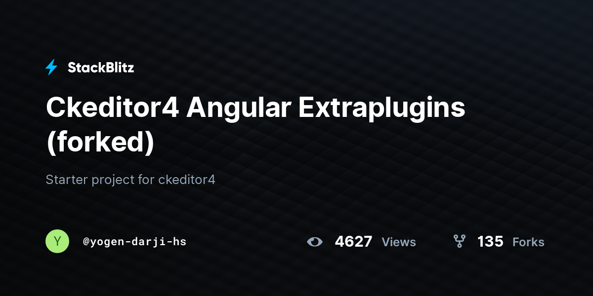 Ckeditor4 Angular Extraplugins (forked) - StackBlitz