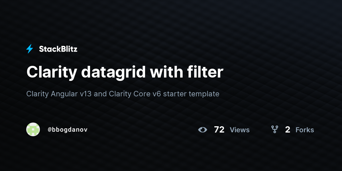 Clarity datagrid with filter - StackBlitz