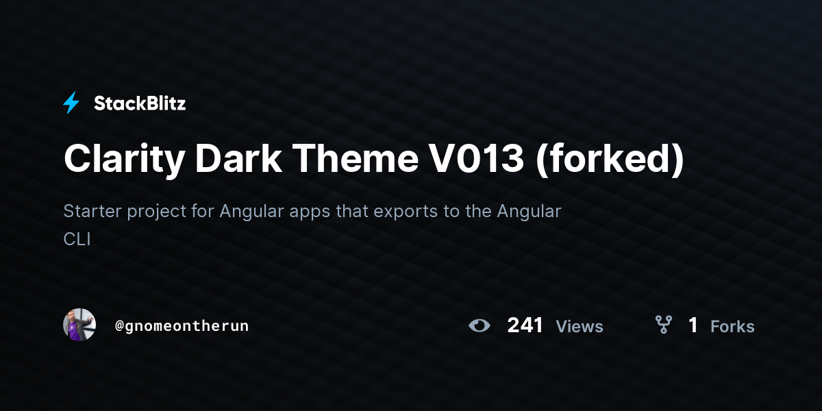 Clarity Dark Theme V013 (forked) - StackBlitz