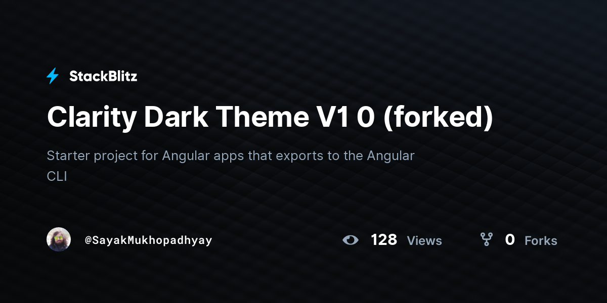 Clarity Dark Theme V1 0 (forked) - StackBlitz
