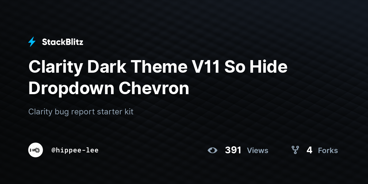 Clarity Dark Theme V11 So Hide Dropdown Chevron - StackBlitz