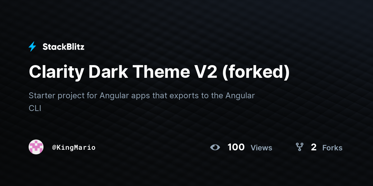 Clarity Dark Theme V2 (forked) - StackBlitz