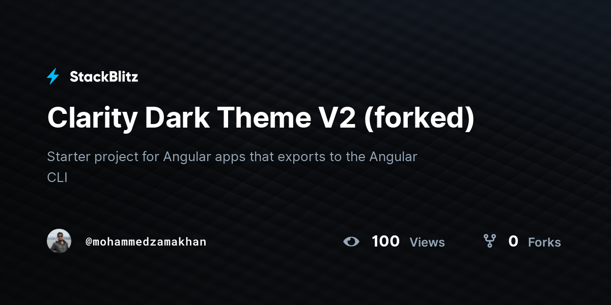 Clarity Dark Theme V2 (forked) - StackBlitz
