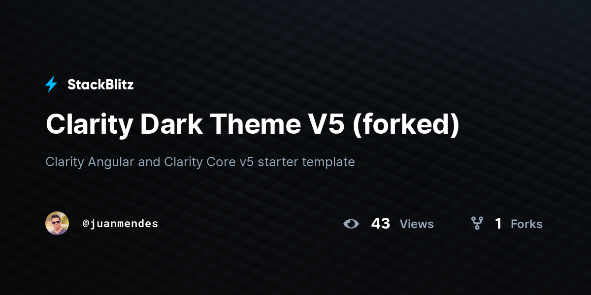 Clarity Dark Theme V5 (forked) - StackBlitz