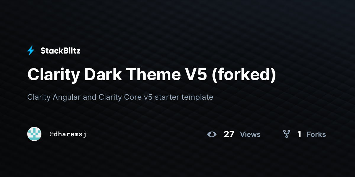 Clarity Dark Theme V5 (forked) - StackBlitz