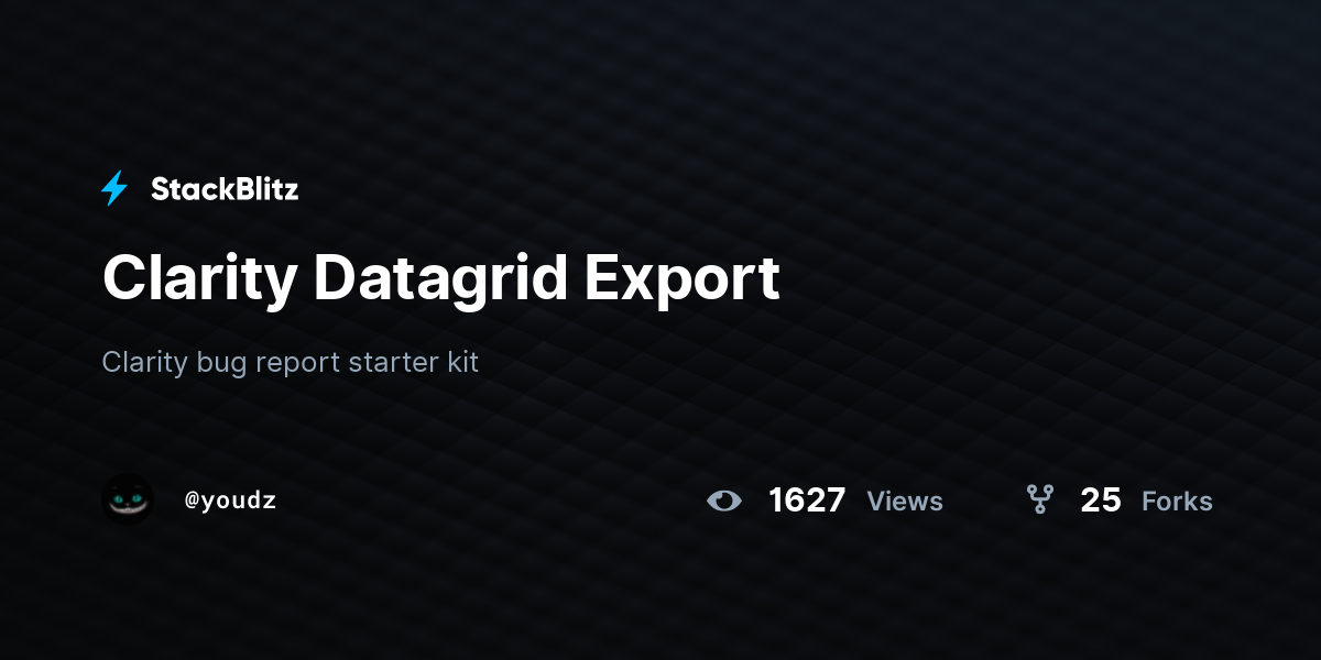 Clarity Datagrid Export - StackBlitz