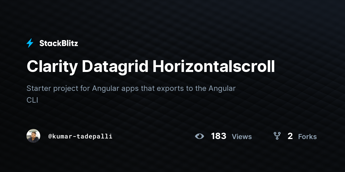Clarity Datagrid Horizontalscroll - StackBlitz