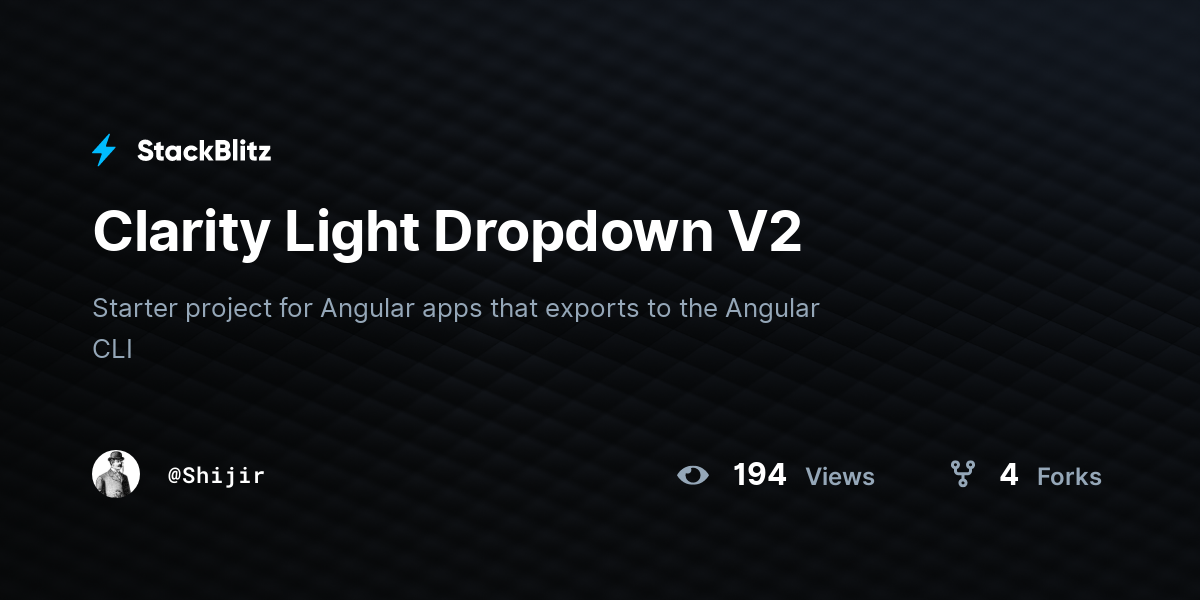 Clarity Light Dropdown V2 - StackBlitz