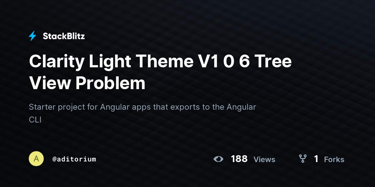 Clarity Light Theme V1 0 6 Tree View Problem - StackBlitz