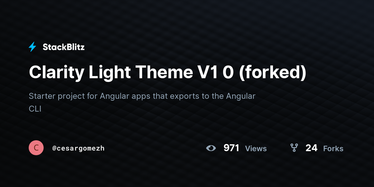 Clarity Light Theme V1 0 (forked) - StackBlitz