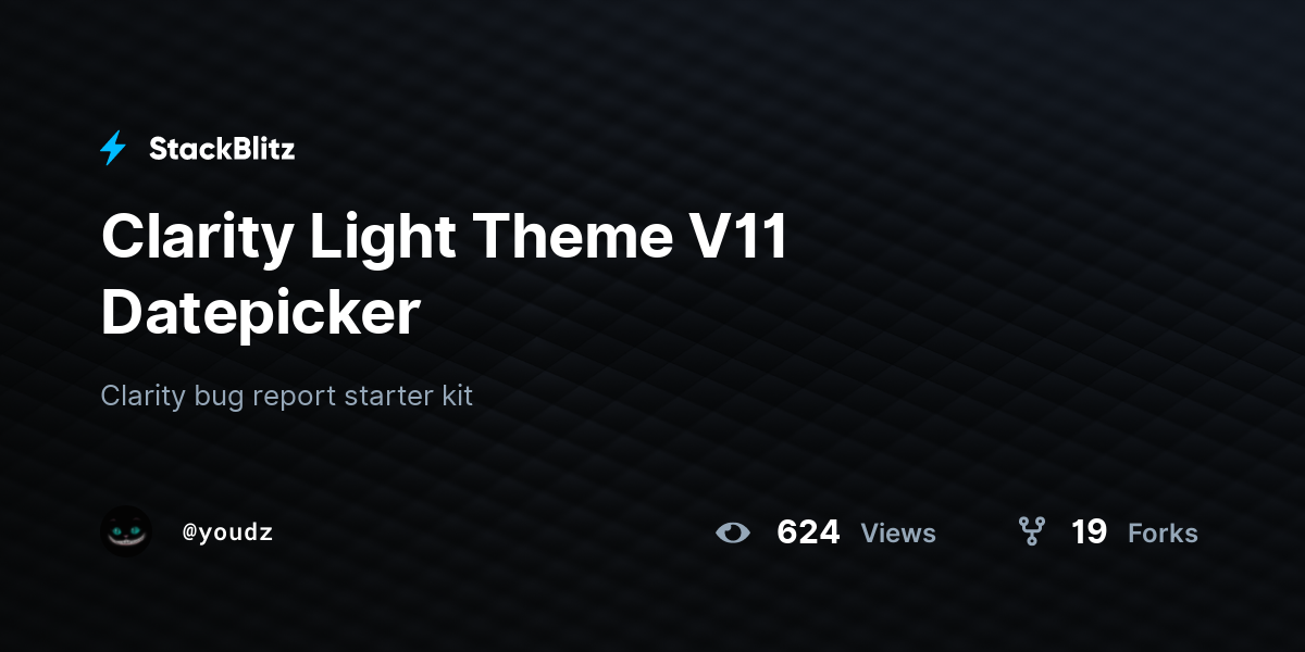 Clarity Light Theme V11 Datepicker - StackBlitz