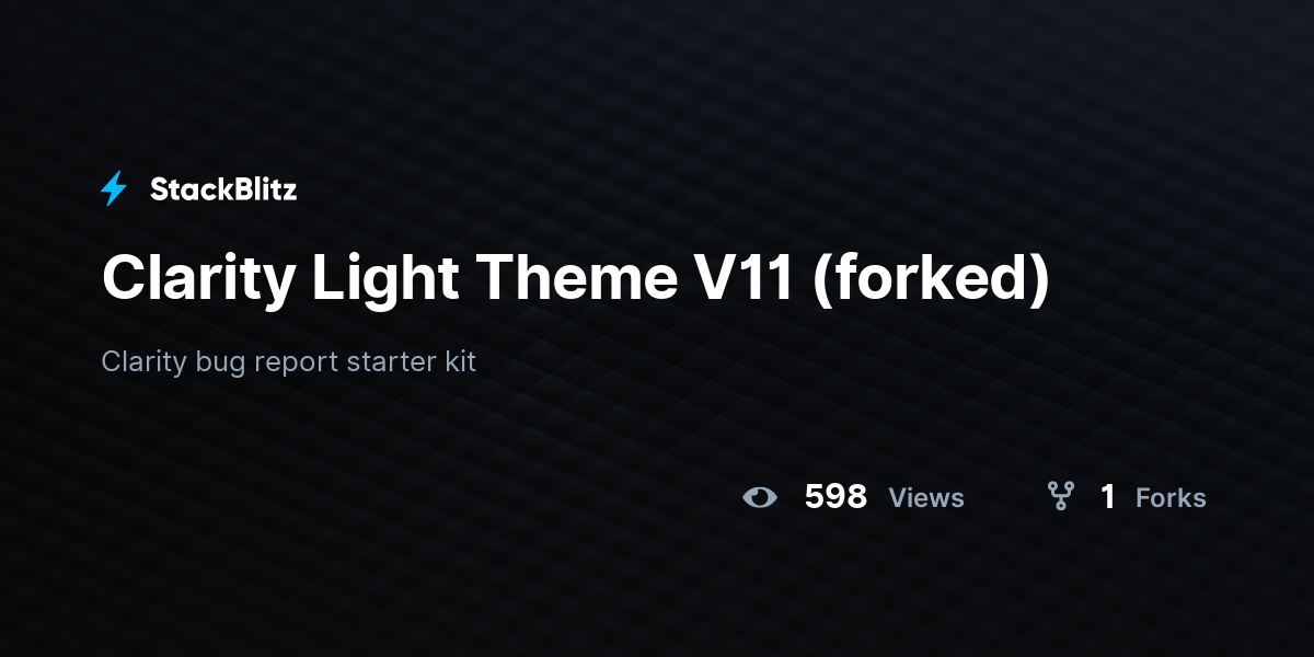 Clarity Light Theme V11 (forked) - StackBlitz
