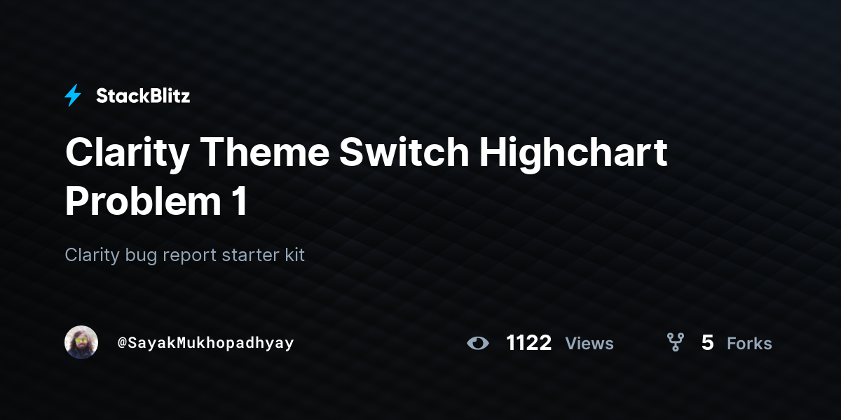 Clarity Theme Switch Highchart Problem 1 - StackBlitz
