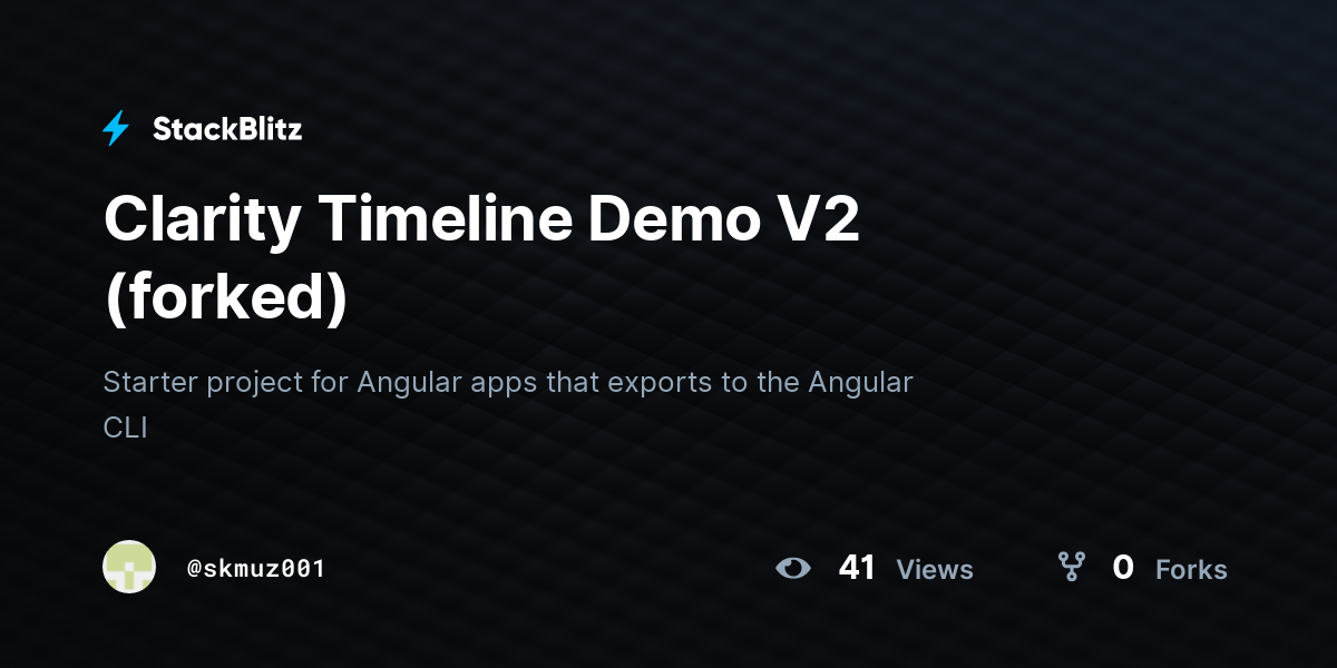Clarity Timeline Demo V2 (forked) - StackBlitz
