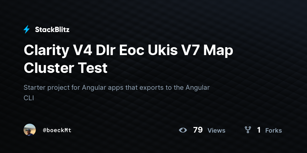 Clarity V4 Dlr Eoc Ukis V7 Map Cluster Test - StackBlitz