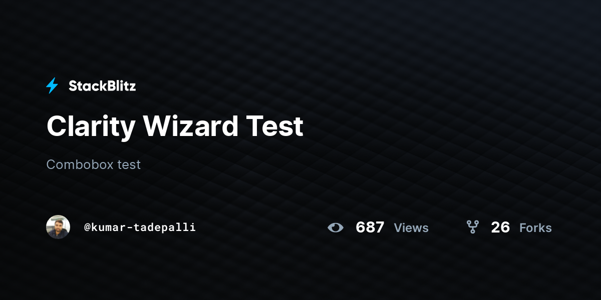 Clarity Wizard Test - StackBlitz