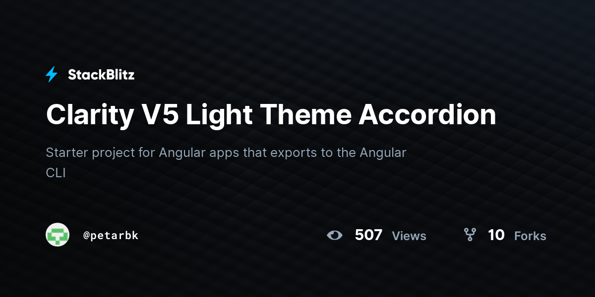 Clarity V5 Light Theme Accordion - StackBlitz