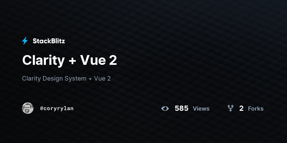 Clarity + Vue 2 - StackBlitz