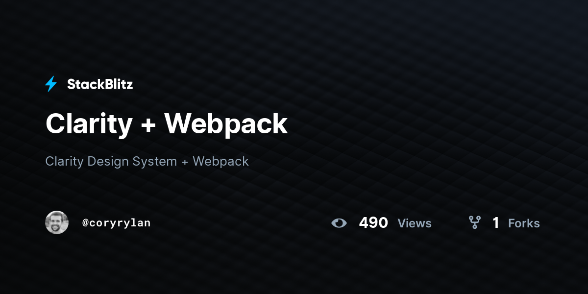 Clarity + Webpack - StackBlitz