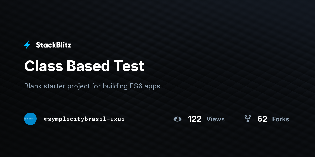 Class Based Test - StackBlitz