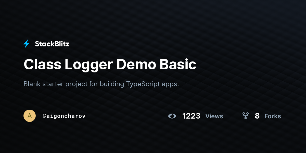 Class Logger Demo Basic - StackBlitz