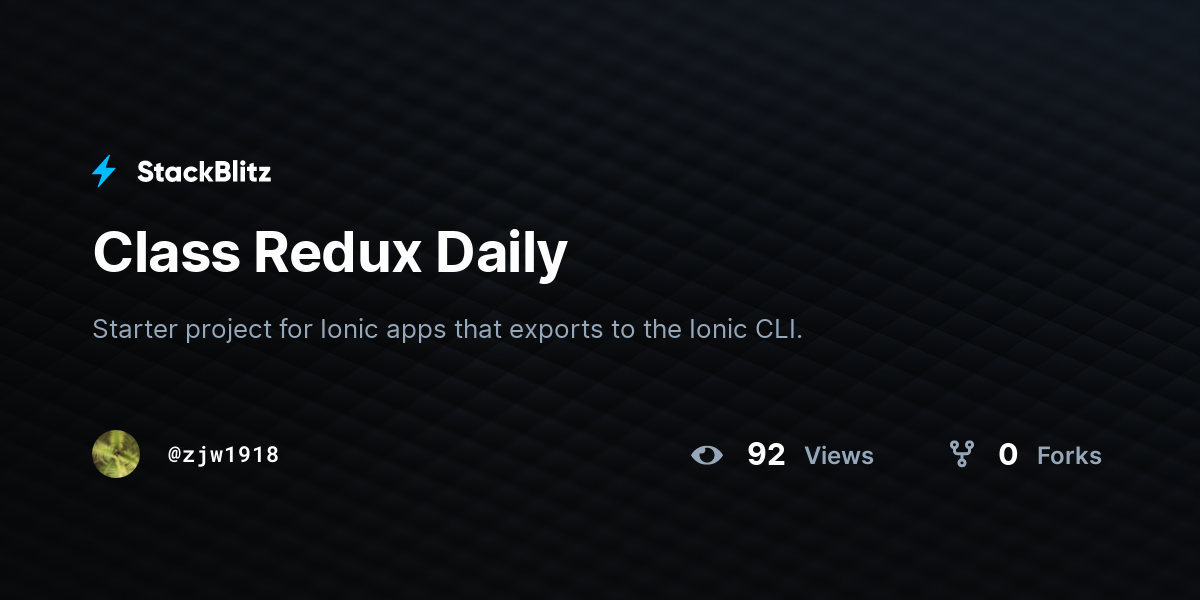 Class Redux Daily - StackBlitz