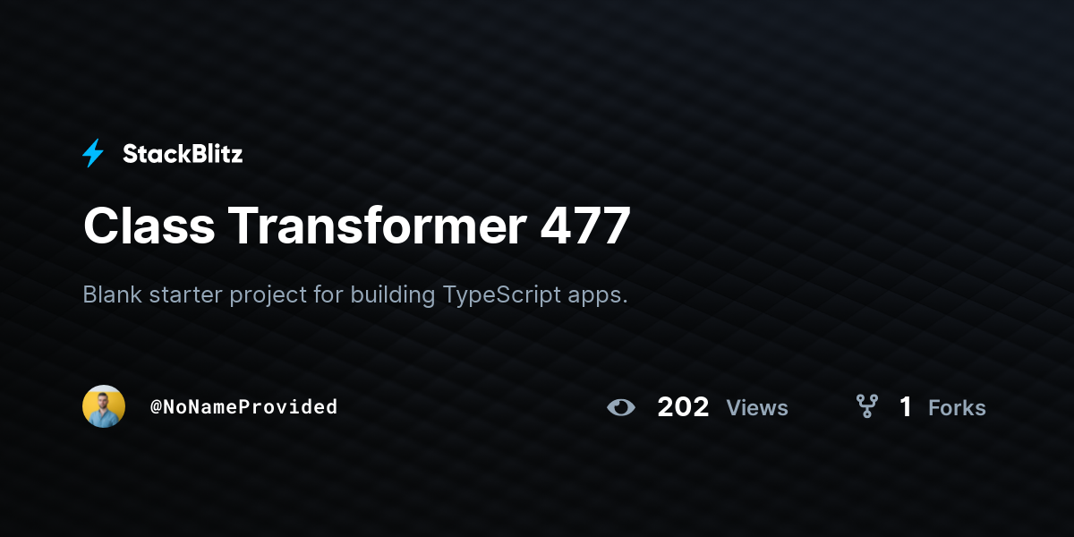 Class Transformer 477 - StackBlitz