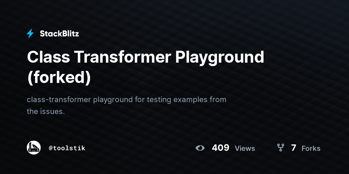 Class Transformer Playground (forked) - StackBlitz