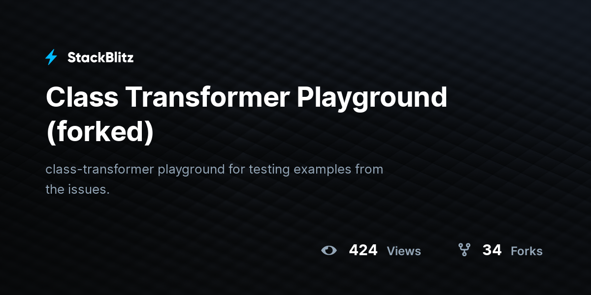 Class Transformer Playground (forked) - StackBlitz