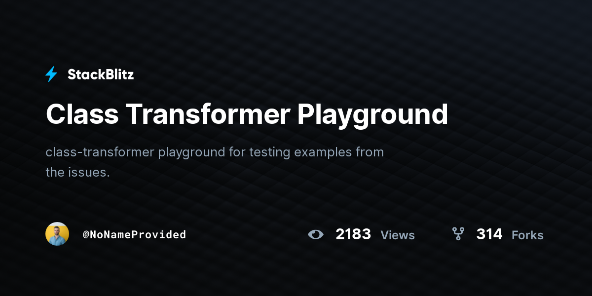 Class Transformer Playground - StackBlitz