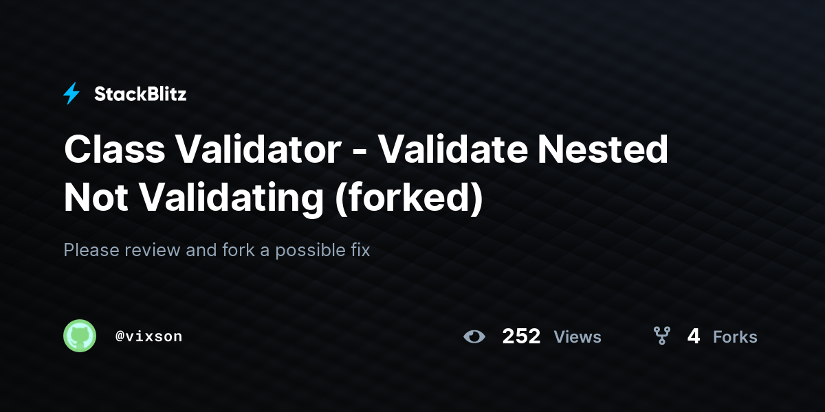 class-validator-validate-nested-not-validating-forked-stackblitz