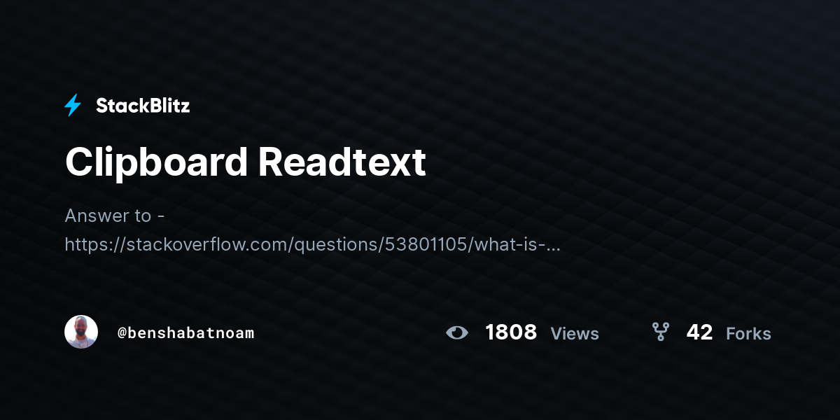 Clipboard Readtext - StackBlitz