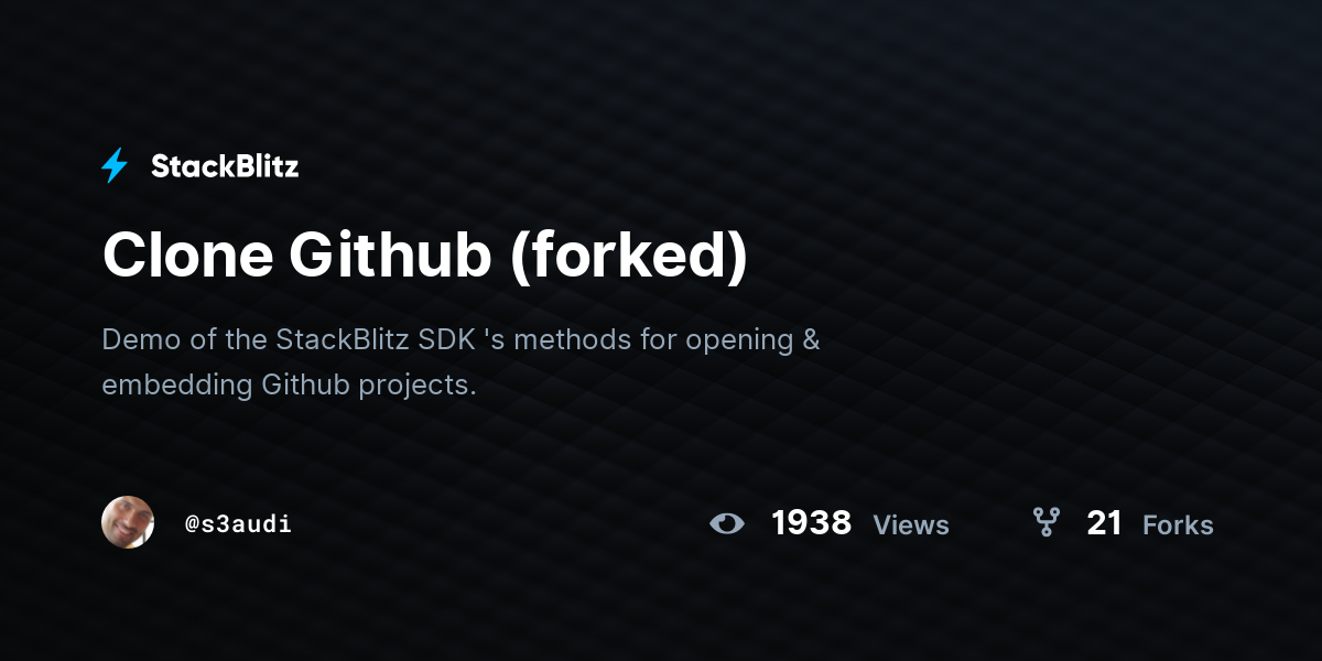 Clone Github (forked) - StackBlitz