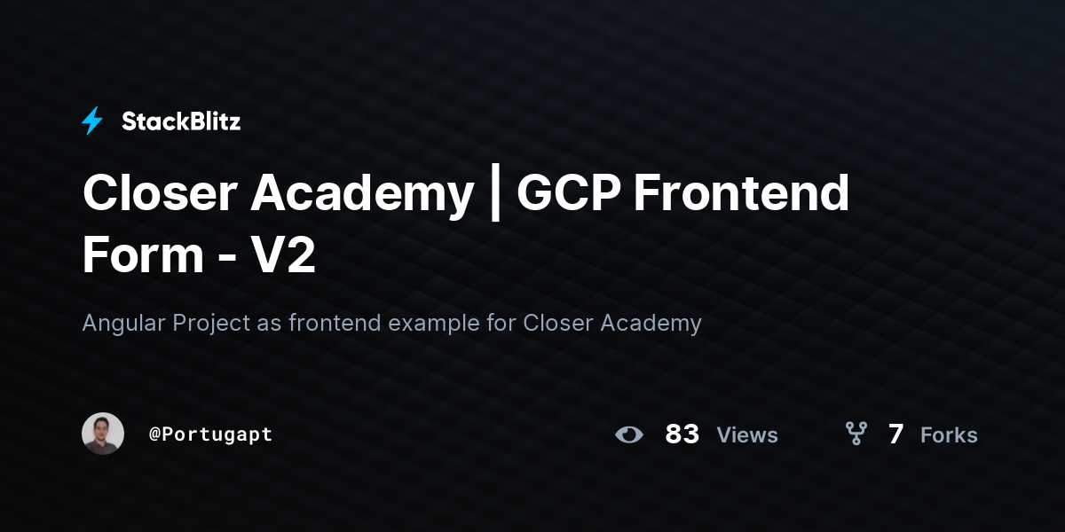 Closer Academy | GCP Frontend Form - V2 - StackBlitz