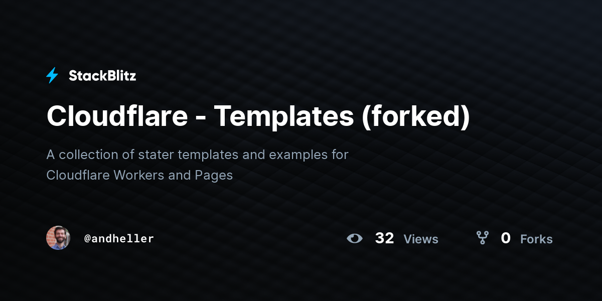 Cloudflare - Templates (forked) - StackBlitz