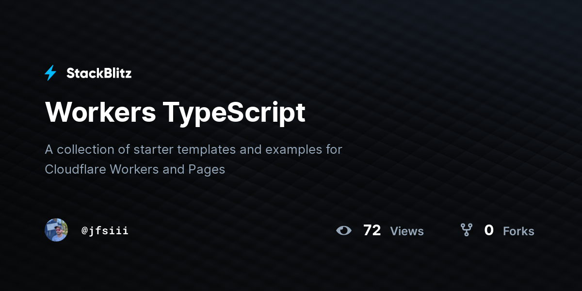 Workers TypeScript - StackBlitz