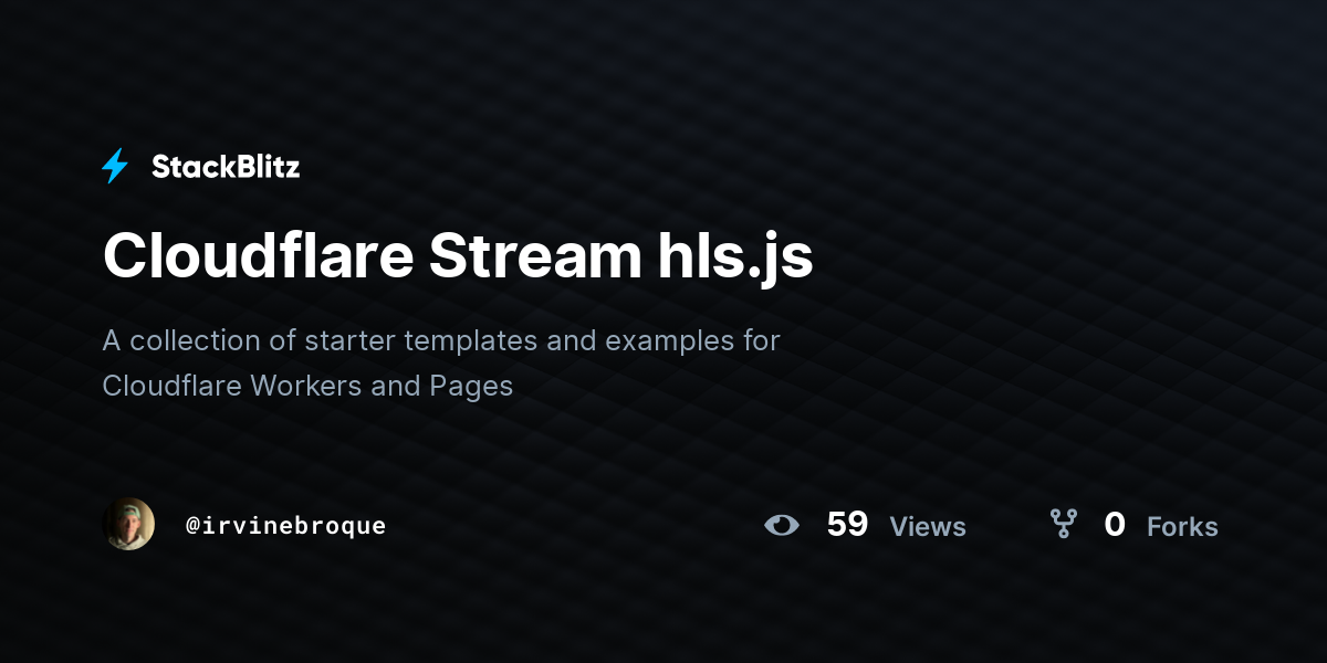 Cloudflare Stream hls.js - StackBlitz