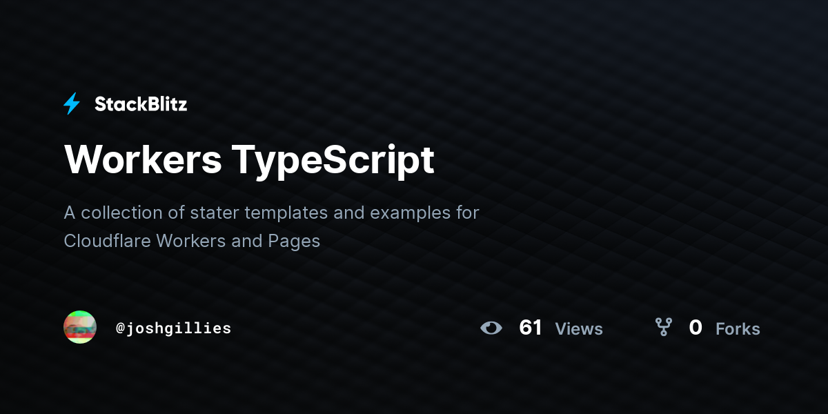 Workers TypeScript - StackBlitz